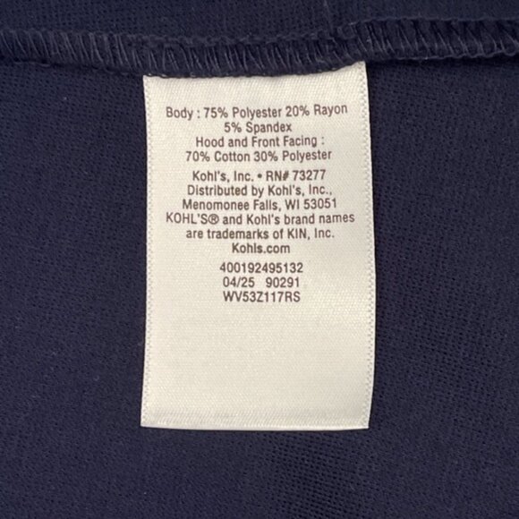 Simply Vera Vera Wang Women's Navy Blue Blazer w/Gray Hooded Insert Sz XS - Picture 6 of 6